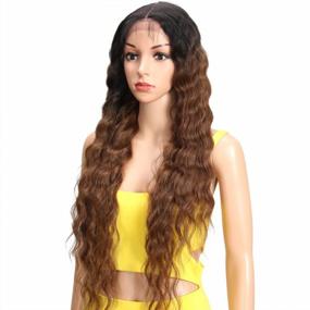 img 3 attached to Joedir Lace Front Wigs 30'' Long Wavy Synthetic Wigs For Women 130% Density Wigs(TT1B/30)