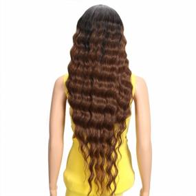 img 1 attached to Joedir Lace Front Wigs 30'' Long Wavy Synthetic Wigs For Women 130% Density Wigs(TT1B/30)