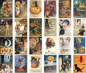 img 1 attached to Stickers (8Pics 2.5"X3.5"Ea) Vintage Halloween Poster Witch FLONZ Craft