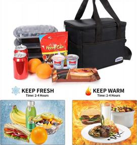 img 2 attached to Insulated Cooler Lunch Bag For Men And Women - Leakproof And Reusable Office Work, Picnic, Hiking, Beach Lunch Box Organizer By ZGWJ