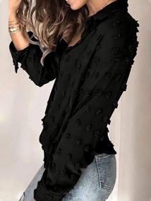 img 2 attached to Stylish And Chic: Hount Women'S Button Down Pom Pom Blouse For Casual And Work Wear