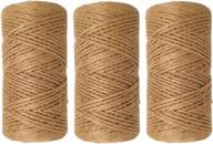2mm natural jute twine string rolls for crafts, gift wrapping, picture display and gardening - 1000 feet (c. 333 yards) logo
