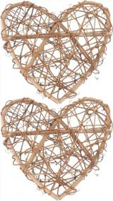 img 4 attached to Create A Charming Vintage Atmosphere With Garneck'S Natural Brown Vine Heart Wreath Forms - Perfect For Christmas, Weddings, And Home Decor!