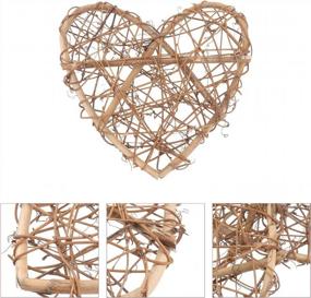 img 2 attached to Create A Charming Vintage Atmosphere With Garneck'S Natural Brown Vine Heart Wreath Forms - Perfect For Christmas, Weddings, And Home Decor!