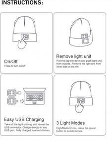 img 2 attached to Stay Warm And Illuminated With YunTuo LED Beanie: USB Rechargeable Headlamp Winter Knitted Cap For Men, Dad, And Husband (Brown)