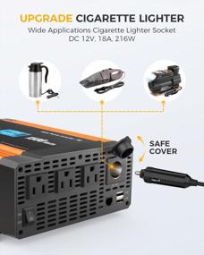 img 1 attached to Инвертор мощности Ampeak 1500 Вт с 3 розетками переменного тока, портами USB 6,2 А, портом прикуривателя и 16 защитными устройствами — преобразуйте 12 В в 110 В для всех ваших потребностей в питании
