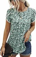 women's floral print lace crochet short sleeve summer top: casual crewneck loose blouse tunic shirt by angashion logo