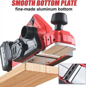 img 2 attached to AOBEN 21V Cordless Electric Hand Planer: 16000 RPM, 3-1/4-Inch Wood Planer, Li-Ion Battery And Charger Included. Adjustable Depth Power Planer For Home DIY And Woodworking Chamfering.