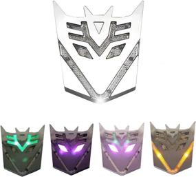 img 2 attached to 🚗 KJJDKJD Solar Transformers Decepticons Emblem: Self-Illuminated Autobot Badge – 3D Sticker Car Decal (Decepticons)