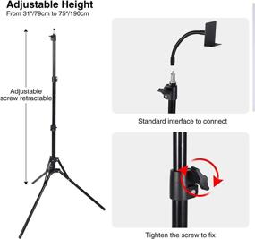 img 1 attached to REDCAMP Camping Lantern Stand With Tripod Base, Telescopic Lantern Pole Hanger For Outside, Silver/Black