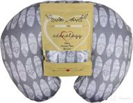 👶 gray feather design minky nursing pillow slipcover - soft infant breastfeeding pillow cover, perfect for baby shower gift for moms-to-be logo
