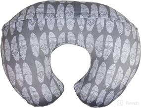 img 2 attached to 👶 Gray Feather Design Minky Nursing Pillow Slipcover - Soft Infant Breastfeeding Pillow Cover, Perfect for Baby Shower Gift for Moms-to-Be