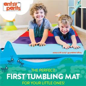 img 3 attached to Portable Gymnastics Mat For Kids - Easy To Clean, Foldable Tumbling Mat With Carrying Handle, Sturdy And Lightweight, Padded For Activity Play And Exercise - Ideal Gym Equipment By Antsy Pants
