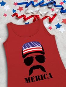 img 1 attached to Men'S Patriotic Tank Top With USA Flag Hat: Celebrate 4Th Of July And America With Merica Singlet