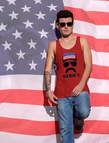 img 3 attached to Men'S Patriotic Tank Top With USA Flag Hat: Celebrate 4Th Of July And America With Merica Singlet
