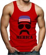 men's patriotic tank top with usa flag hat: celebrate 4th of july and america with merica singlet logo