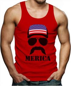 img 4 attached to Men'S Patriotic Tank Top With USA Flag Hat: Celebrate 4Th Of July And America With Merica Singlet