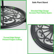 begrit 2 pack black metal plant stand - 20 x 9.4 inch indoor/outdoor planter holder for 8-inch pots - decorative garden stand for flowers, ferns, and succulents logo