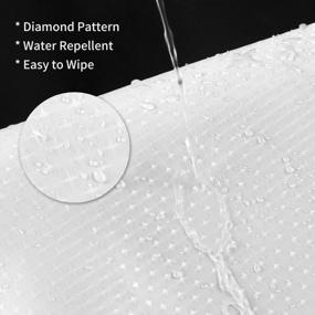 img 3 attached to 84" Extra Long White Fabric Shower Curtain With Diamond Pattern & Magnet Hooks - Waterproof Weighted For Bathroom Bathtub