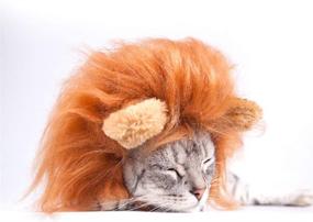 img 3 attached to 🦁 GALOPAR Halloween Pet Costume Lion Mane Wig for Cats and Small Dogs - Cat Apparel for Parties, Photo Shoots, Entertainment, and Cosplay