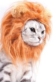 img 1 attached to 🦁 GALOPAR Halloween Pet Costume Lion Mane Wig for Cats and Small Dogs - Cat Apparel for Parties, Photo Shoots, Entertainment, and Cosplay