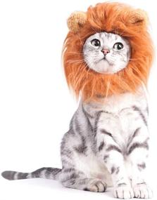 img 2 attached to 🦁 GALOPAR Halloween Pet Costume Lion Mane Wig for Cats and Small Dogs - Cat Apparel for Parties, Photo Shoots, Entertainment, and Cosplay