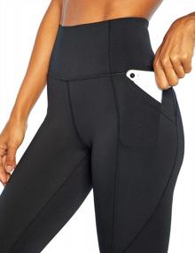 img 2 attached to High Rise Capri Legging With Pockets For Women By Marika