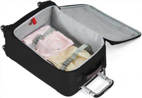 img 3 attached to Путешествуйте с легкостью: складной чемодан Biaggi Leggero Spinner для ручной клади — 22-дюймовый компактный багаж — как видно на танке Shark — черный