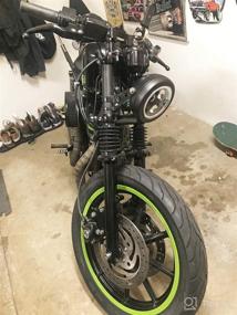 img 1 attached to 🛵 High-Quality Motorcycle 41MM Harley Rubber Fork Boots/Gators/Gaiters Covers for Harley Wide Glide Big Twin FXST FXDWG FXWG, Chopper, Bobber, Cafe Racer Triumph