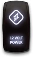 12v white stark 5-pin laser etched led rocker switch dual light - 20a 12v on/off logo