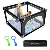 🧸 versatile baby playpen for indoor safety: breathable mesh, large size, no gaps play yard for babies and toddlers logo