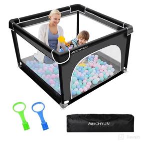 img 4 attached to 🧸 Versatile Baby Playpen for Indoor Safety: Breathable Mesh, Large Size, No Gaps Play Yard for Babies and Toddlers