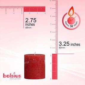 img 3 attached to Unscented Red Rustic Pillar Candles 6 Pack Bulk - 2.75 X 3.25 Inches - 30+ Hours Burn Time - Premium European Quality - Smooth And Smokeless Flame For Weddings & Parties Décor