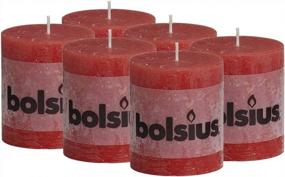 img 4 attached to Unscented Red Rustic Pillar Candles 6 Pack Bulk - 2.75 X 3.25 Inches - 30+ Hours Burn Time - Premium European Quality - Smooth And Smokeless Flame For Weddings & Parties Décor