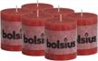 unscented red rustic pillar candles 6 pack bulk - 2.75 x 3.25 inches - 30+ hours burn time - premium european quality - smooth and smokeless flame for weddings & parties décor logo