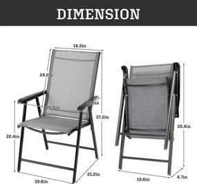 img 1 attached to Outdoor Comfort: Set Of 4 Portable Folding Patio Chairs With Armrests And Metal Frame For Camping, Picnics, And Beaches - Soges 4-Pack Dining Chairs In Black