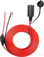 🔌 waterproof 12v car & motorcycle battery charger cable - sinloon | cigarette lighter female to socket eyelet terminal ring | 10ft, 3 meter extension cord with 15a fuse logo