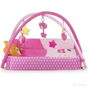 img 3 attached to 🎀 Pink Baby Play Gym & Activity Mat with Hanging Educational Toys for Girls - Ideal for Tummy Time, Infants, Toddlers, and Newborns aged 0-12 months