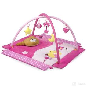 img 2 attached to 🎀 Pink Baby Play Gym & Activity Mat with Hanging Educational Toys for Girls - Ideal for Tummy Time, Infants, Toddlers, and Newborns aged 0-12 months