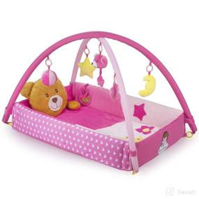 img 4 attached to 🎀 Pink Baby Play Gym & Activity Mat with Hanging Educational Toys for Girls - Ideal for Tummy Time, Infants, Toddlers, and Newborns aged 0-12 months