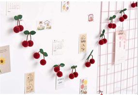 img 3 attached to Vibrant Cherry Garland (2 Strings x 6.6 ft) - DIY Fruit Hanging for Kid's Bedroom Decoration, Baby Shower, and Party Favors