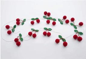 img 1 attached to Vibrant Cherry Garland (2 Strings x 6.6 ft) - DIY Fruit Hanging for Kid's Bedroom Decoration, Baby Shower, and Party Favors