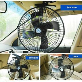 img 2 attached to 🔌 MASO 10-inch 24V Car Truck Home Electric Air Fan - 2 Speed Airflow Desk Fans with Clip - Improved SEO