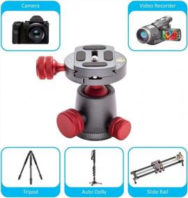 img 1 attached to Tripod Ball Head Mount With 360 Degree Swivel And Bubble Levels For DSLR Camera, Tripod, Monopod & More!