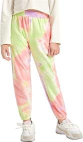 img 1 attached to Girls' Clothing: Romwe Joggers Sweatpant Pocket Size 11-12Y Pants & Capris