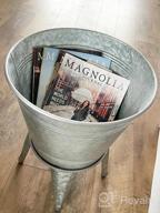 img 1 attached to Accentuate Your Home With Hallops Farmhouse Galvanized Rustic Side Table - Metal Storage Ottoman With Wood Cover And Legs review by Jon Higdem