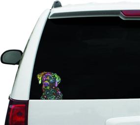 img 1 attached to 🐾 Vibrant Dean Russo Black Lab Car Stickers: Labrador Retriever Window Decals, Set of 2