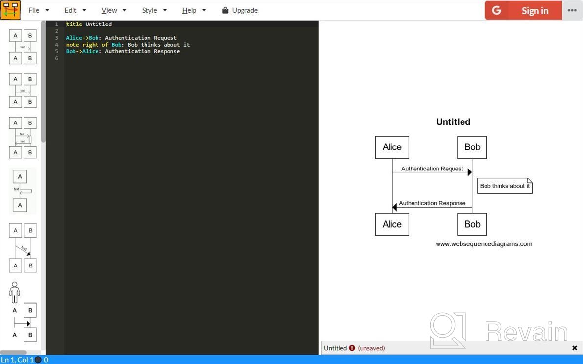 img 1 attached to WebSequenceDiagrams review by Ulysses Fincher