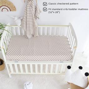 img 1 attached to Soft And Breathable LifeTree Fitted Crib Sheets In Checkered Print For Boys, Girls, And Unisex Babies - Made With Bamboo Cotton, Fits Standard Crib And Toddler Mattresses, 28In X 52In