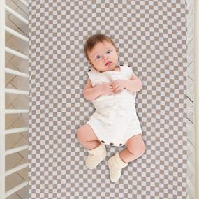 img 3 attached to Soft And Breathable LifeTree Fitted Crib Sheets In Checkered Print For Boys, Girls, And Unisex Babies - Made With Bamboo Cotton, Fits Standard Crib And Toddler Mattresses, 28In X 52In